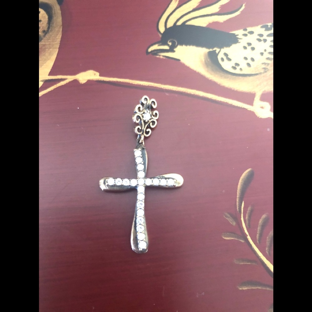 Cross 925 Silver Bronze Turkish Topaz